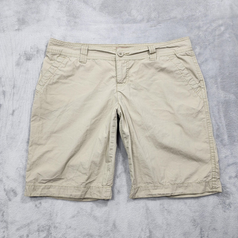 Vintage No Boundaries Shorts‎ Womens 11 Juniors Beige Bermuda Twill Zip Pocket